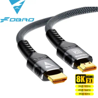 HDMI 8K Cable 8K/60Hz 4K/144Hz HMDI 2.1 Weave Cable 48Gbps For HDTV Splitter Switcher PS5 Ps4 Projector eARC Dolby Vision UHD