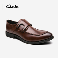 Clarks รองเท้าผู้ชายกางเกงสไตล์ Tilden Dark Tan Lea XR-3871