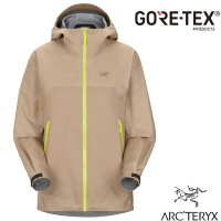 加拿大 ARCTERYX 始祖鳥 女款 Beta Gore-Tex 防風防水透氣連帽外套.風雨衣_柳條褐/音速綠