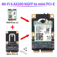 M.2 NGFF to Mini PCI-E PCIe+USB Adapter For M.2 Wifi 6 Bluetooth Wireless Wlan Card Intel AX200 9260 8265 8260 For Laptop