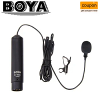 BOYA Professional Clip-On Cardioid XLR Lavalier Microphone BY-M4C for Sony Canon Panasonic Camcorders Zoom Audio Recorders
