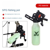 Rope Pot Archery Bow Fishing Reel with 40m Rope Bowfishing Tool for Compound Bow Recurve Bow Fishing Tackle