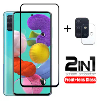 2 in 1 Protective Glass for Samsung A12 A13 A21S A31 A51 A71 A32 A52 A72 4G 5G Screen Protector for Galaxy A20 A30 A50 A70 Glass