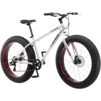 Mongoose Malus Mens and Women Fat Tire Mountain Bike, 26-In Bicycle Wheels, , Steel Frame, 7 Speed Drivetrain, Disc Brakes