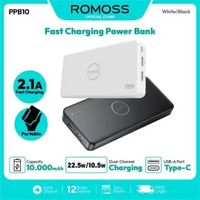 ROMOSS Power Bank PPB10 Type C 10000 mAh Input Output Fast Charging Kapasitas Besar & Tipe C untuk P