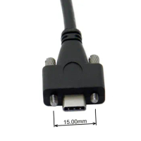 USB 3.1 Type-C Dual M2 Screws Locking to Locking USB-C 10Gbps Data Cable Panel Mount Type