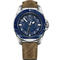 VICTORINOX 瑞士維氏 OURNEY 1884 200米潛水機械腕錶(VISA-241980.1)-43mm-藍面皮革【刷卡回饋 分期0利率】【APP下單22%點數回饋】
