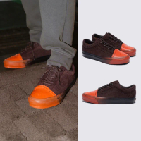 【VANS 官方旗艦】Tokyo Design Collective Premium LX Old Skool Brogue 男女款咖啡色/橘色滑板鞋