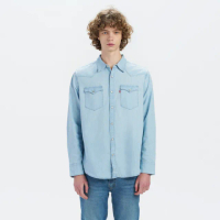 【LEVIS 官方旗艦】1954s 男款 長角丹寧牛仔長袖襯衫 上衣 熱賣單品 A6130-0002