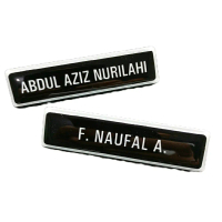 papan nama acrilik name tag acrilik Papan Nama Dada Premium Lapis Resin (GOLD ASLI)/Name Tag/Nametag