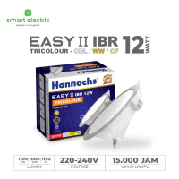 Hannochs Easy Tricolour 12 Watt Lampu Downlight Bulat LED Plafon Tanam