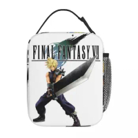 Cloud Strife Final Fantasy VII Insulated Lunch Bags FF7 Games Food Bag Portable Cooler Thermal Lunch Boxes For Travel
