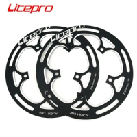 LITEPRO Folding Bike Chain Wheel Guard Plate 130BCD 52T Single Speed Chainring Sprocket Protection Disc Cover