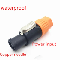 waterproof copper needle 3Pin Male 3Pole Plug Professional audio LED large screen fiber optic light power plug Speaker Connector