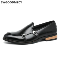 Loafers Double Monk Strap Shoes Party Shoes Men Elegant Shoes For Men Fashion Zapatos Oxford Hombre Chaussure Homme Mariage