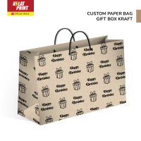 Paper Bag Kado Custom Paperbag Samson Coklat Aesthetic - Gift Box Kraft
