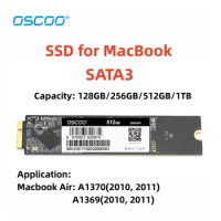 SATA3 SSD for MacBook Air 2010 2011 A1369 A1370 Hard Drive 256GB 512GB 1TB Capacity Upgrade SSD