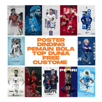 Poster Setiker Club Bola Isi 15pcs FREE CUSTOME GAMBAR | Tinggal Tempel | Ronaldo | Leo mesi | Real 