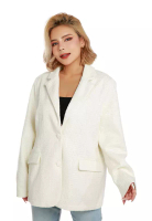 London Rag 白色亮片裝飾大輪廓西裝外套