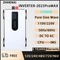 SAINT OLM I2000W 24V/36V/48V/60V/72V/96V Inverter Pure Sine Wave Inverter Rated 6000W 110V 220V DC to AC Voltage Converter