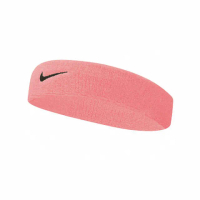 【NIKE 耐吉】頭帶 Headband Swoosh 粉橘 黑色勾勾 毛巾布 穿搭 推薦 粉 黑(N000154467-7OS)