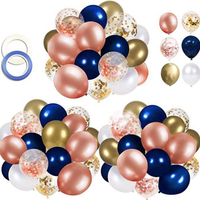 墨藍玫瑰金68入氣球組 氣球 DIY 裝飾 生日派對 婚禮 會場佈置 情人節 慶生 節慶