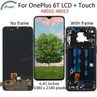 6.41'' AMOLED For Oneplus 6T LCD Display Screen Touch Panel For Oneplus 6T LCD Display with frame Digitizer A6010, A6013