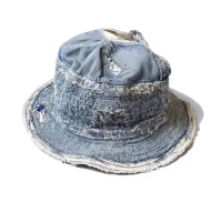 Kapital old man and sea eroded bucket hat denim retro visor