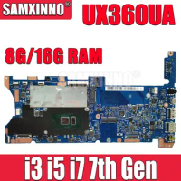 UX360UA Mainboard For ASUS ZenBook Flip UX360UAK UX360U UX360 TP360UA Laptop Motherboard I3 I5 I7 6th/7th Gen CPU 8GB 16GB RAM