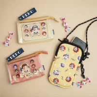 Kawaii Cute Fujiya Peko Pvc Storage Bag Printing Canvas Cosmetic Bag Lovely 3 Grids Lipstick Pack Anime Toys for Girls