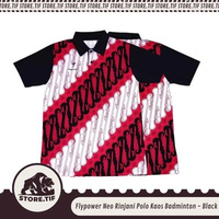 Flypower Neo Rinjani Polo Kaos Olahraga Motif Batik Unisex - Black & Navy L Navy