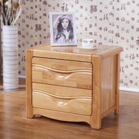 床頭櫃收納櫃實木床頭櫃中式橡膠木現代簡約櫸木胡桃色床頭櫃儲物邊櫃經濟型