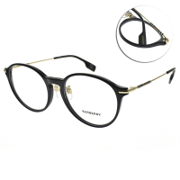 BURBERRY 復古質感圓框 光學眼鏡/黑 淡金#B2365F 3001