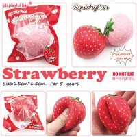 PB Playful Bag PU slow rebound simulation strawberry fruit toy Squishy Squeeze Children's decompression toys fun gifts ZG73