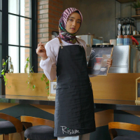 Apron Barista / Celemek Barista Kitchen / Apron Dapur Hitam / Apron N-Strap Barista