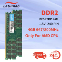 Latumab RAM DDR2 4GB 667 800mhz PC2-6400 5300 Only for AMD CPU Chipset Motherboard Memory 240 Pins 1.8V PC Memory RAM Module