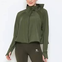 Fitwear - Jaket / Jacket K-Style Anti UV Olahraga Wanita RIHANNA UPF 50++ 𝐂𝐑𝐎𝐏 - ALLSIZE JUMBO ARMY