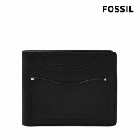 FOSSIL Anderson 波浪造型真皮零錢袋短夾-黑色 ML4579001  (禮盒組附鐵盒)