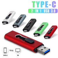 2 In 1 Pendrive 128GB Flash Drive Type C 3.0 Pen Drive Flash Drives Usb High Speed Metal Portable Memoria Disk Data Transmission