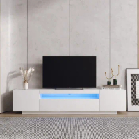 TV Cabinet,TV Stand with Lights,Modern LED TV Cabinet with Storage Drawers,Living Room Entertainment Center Media Console Table