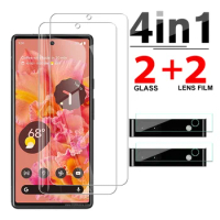 4-in-1 HD Tempered Glass For Google Pixel 6a Screen Protector Gogle Pixel6 A 6 7 7A 8 Pro Pixel7 Pixel8 8Pro 5G Camera Lens Film