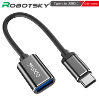 Robotsky Type C Cable Adapter OTG USB C Male to USB 3.0 Female Cable OTG Type C to USB Adapter for Huawei MacBook Type-C OTG