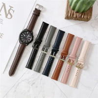 New 22mm 20mm Leather Bands For Samsung Galaxy Watch 3 46mm 42mm Active 2 40mm 44mm Gear S3 Frontier Strap For Huawei Watch GT 2