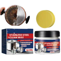 Stainless Steel Clean Wax Powerful Oven Cleaner Kitchen Pot Cleaner 100g Polishing Stainless Steel Cream Powerful Oven Cleaner