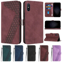 For Xiaomi Redmi 9A Case Redmi9A 9 A Etui 3D Geometric Lattice Flip Wallet Case For Funda Xiomi Xiaomi Redmi 9A 9AT Phone Cover