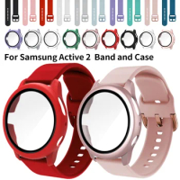 20mm Strap+Case for Samsung Galaxy Watch 4/5/6 40mm 44mm Band For Galaxy Watch Active 2 40mm 44mm Protective Bumper Cover Case