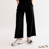 Arnold Palmer-女裝-簡約直筒休閒寬褲-黑色
