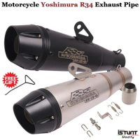 51MM Universal Motorcycle Yoshimura R34 Exhaust Pipe Modified escape Moto For Z650 Z900 ER6N CBR1000RR CBR650F R1 R6 S1000RR