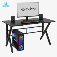 Bàn Gaming chân K kích thước 1m2 1m4 Màu Trắng/Đen Kèm Phụ Kiện Giá Treo Tai Nghe + Giá Đựng Cốc chố