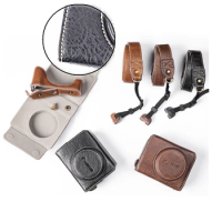 Embossed PU Leather Camera Bag Base Case Cover for Canon G7X Mark III / G7 X III with Shoulder Strap
